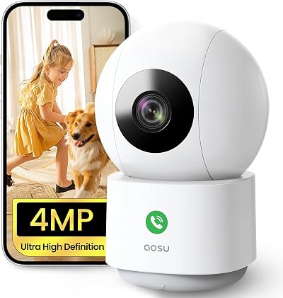 aosu 2.5K Indoor Camera 5GHz WiFi 360 PTZ Two-Way Audio Alexa Compatible