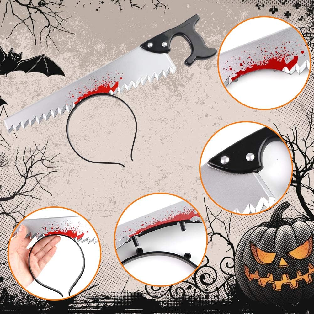 BigOtters Halloween Headbands, 23PCS Halloween Horror Set Including 5PCS Headwear Cleaver Bloody Headpieces and 18PCS Zombie Tattoos Stickers for Tricky Toys Costume Party Supplies: Health & Personal Care