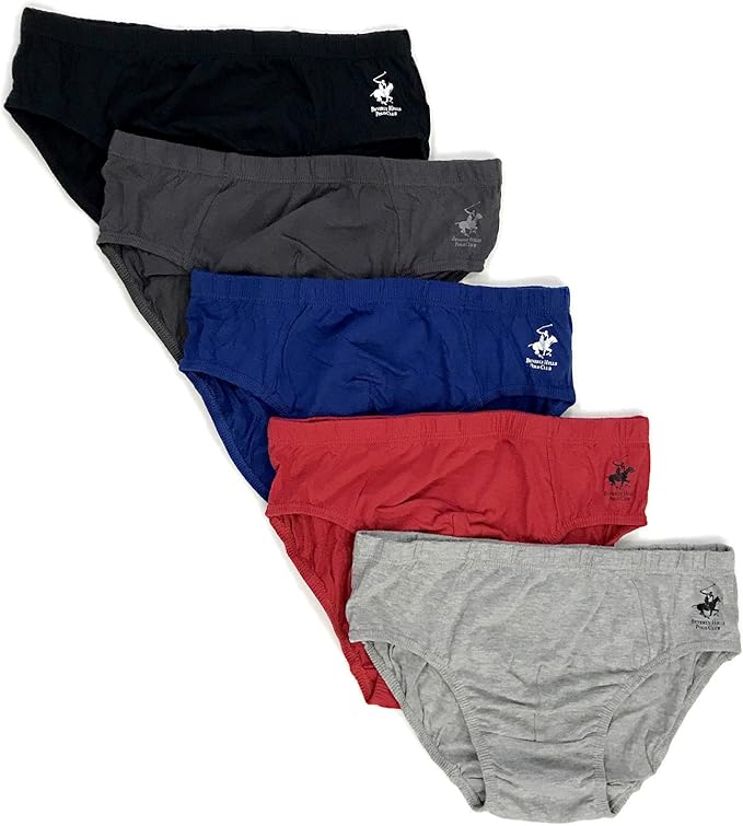 Beverly Hills Polo Club Mens 5 Pack Low Rise Brief Amazon.ca Clothing
