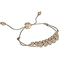 GUESS Womens Double Row Round Bead and Fireball Slider Bracelet