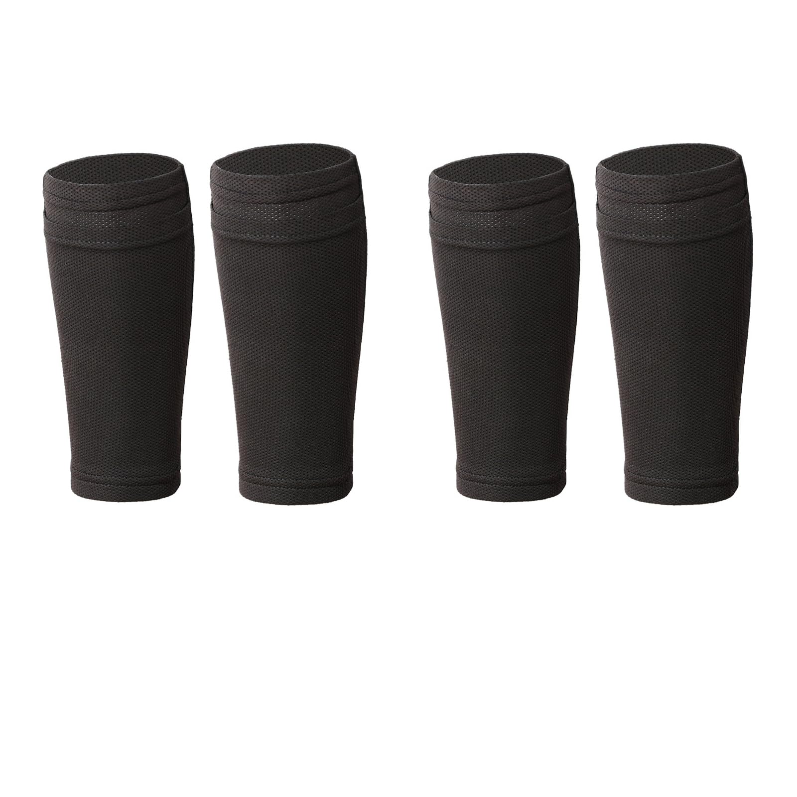 2 Pairs Football Shin Pads Socks,Black Soccer Shin Guard Socks,Breathable Football Soccer Sock Sleeves with Pocket,Shin Pads Holders for Kids Teenagers Adults Beginner