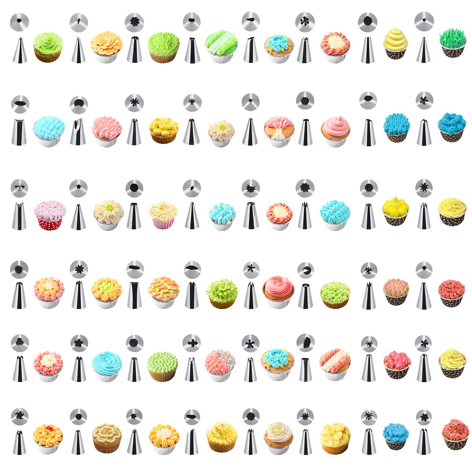 83 pcs Cake Decorating Supplies Kit for Beginners-Cake Turntable Stand-Icing Tips, Pastry Bags, Icing Spatula, Icing Smoother,Flower Nails,Flower Lifters,Decorating Pen,Cupcake Molds,Cleaning Brush