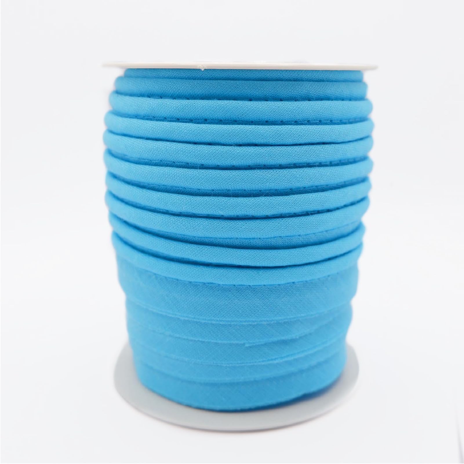 TEXTEX = Piping for Sewing, Decoration, and Crafts. Composition 50% Cotton and 50% Polyester. Total Width of 15mm, Cord of 5mm, and Flap of 10mm. 10 Meter Reel - (Light Blue)