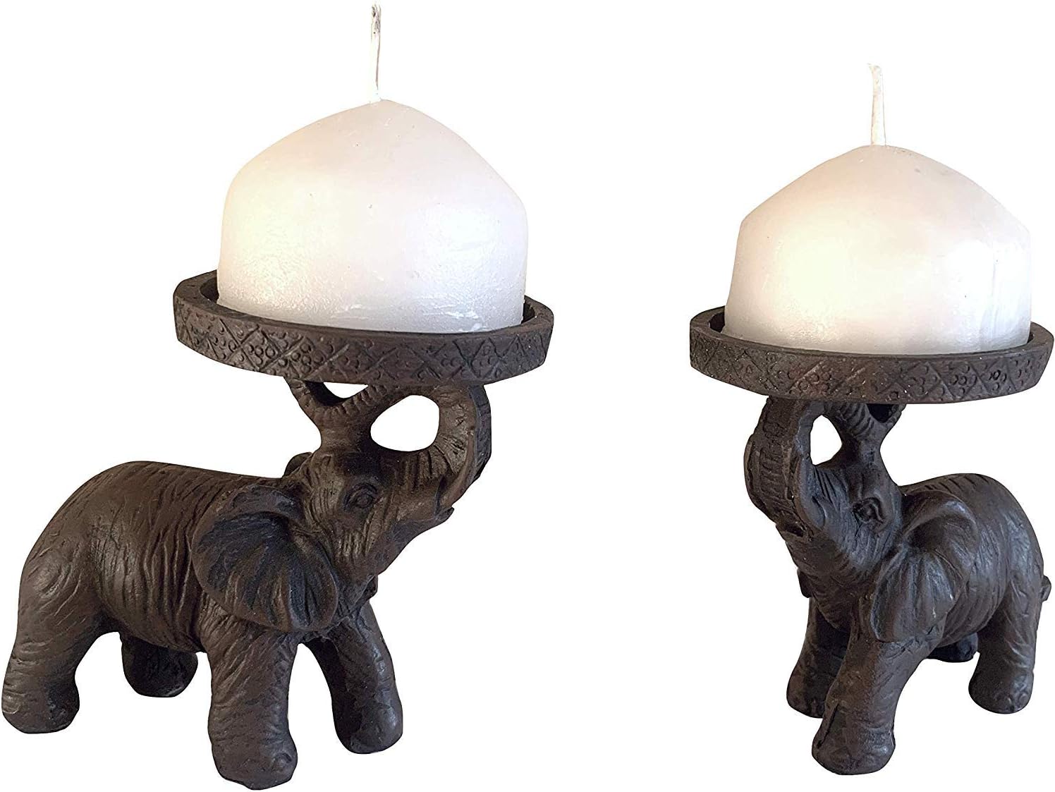 Grandma's Home Shopping 2 Elephant Candle Holder Ornament Candlestick Amazon.co.uk Kitchen & Home