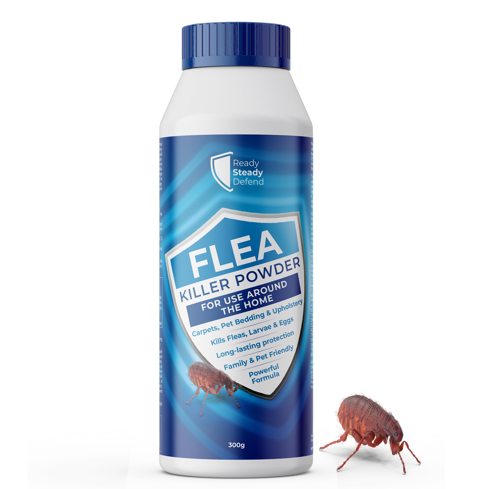 Flea Killer Powder 300g 0.5% Permethrin - Rapid Elimination & Prevention, Approved For Home Use, Effective on All Life Stages, Easy Application, Long-Lasting Protection for Carpets & Upholstery