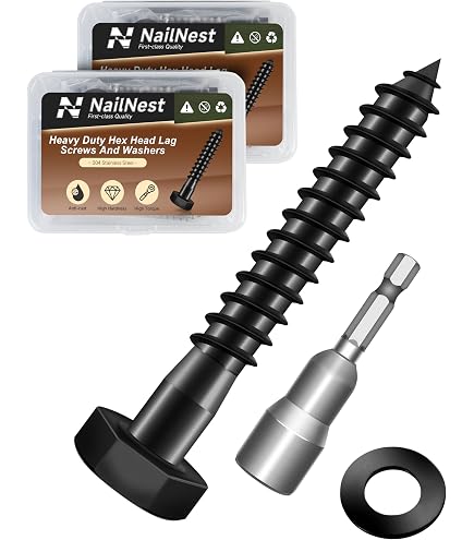 Hillman 1/4 X 4-1/2 Inch Stainless Steel Hex Lag Screw – 10 Pack, Heavy Duty Wood & Masonry Fastener