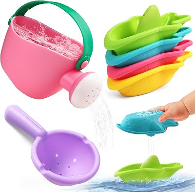 Fajiabao Baby Bath Toys 6Pcs Mould Free Soft Silicone 1 2 3 Year Olds