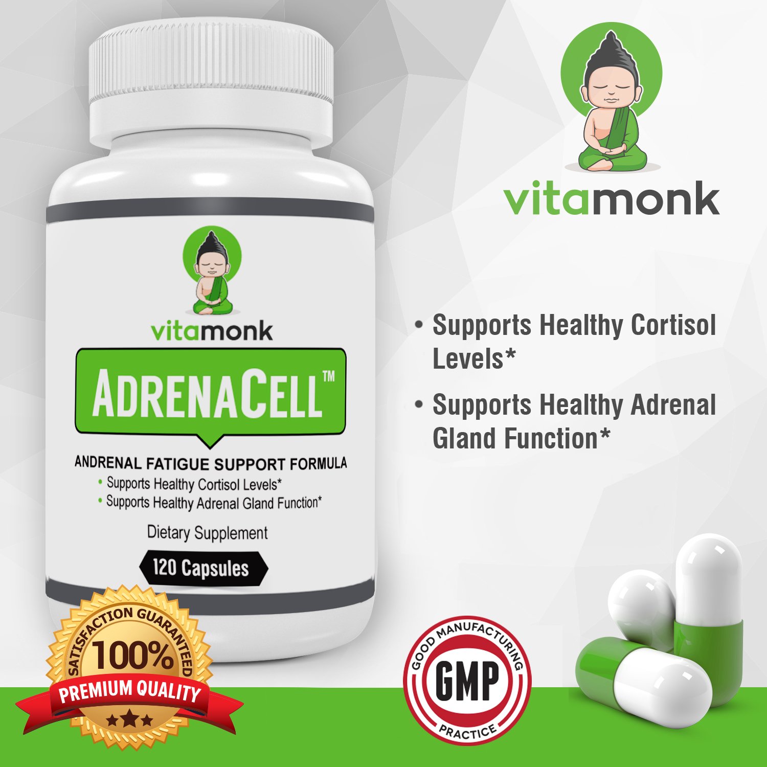 AdrenaCellTM Top Trusted Adrenal Fatigue Supplement by VitaMonk