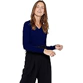 State Cashmere Women’s Essential V-Neck Sweater 100% Pure Cashmere Classic Long Sleeve Pullover