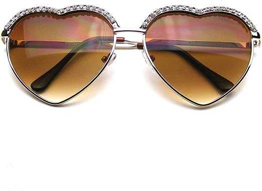 heart shaped aviator glasses