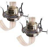 SYOENK 2 Pcs Oil Lamp Burner #2 Size with Cotton Wick Replacement Parts for Kerosene or Vintage Lamps Fits Holds a 3 Inch Base Chimney