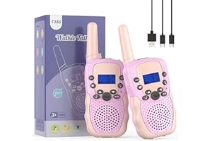 Toys for 3-12 Year Old Girls, Selieve 2 Pack Kids Walkie Talkies Rechargeable with 22 Channels, LED Flashlight and VOX Function, Birthday Gifts for 4 5 6 7 8 9 10 Year Old Girls