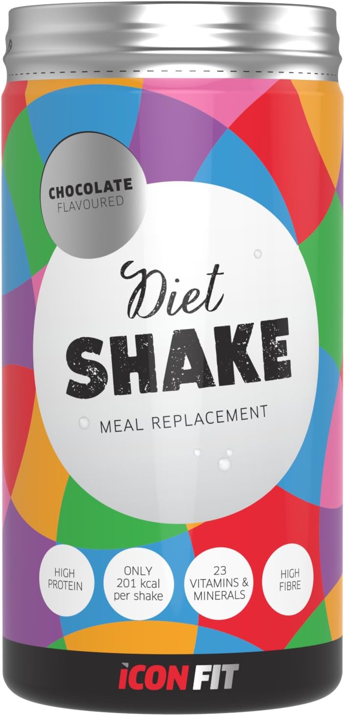 ICONFIT Diet Shake, Healthy Meal Replacement Shake, Only 200Kcal per Shake, 23 Vitamins & Minerals, Comes in Several Flavors Including Chocolate, Strawberry & Vanilla, 13 Shake Tub 715g (Chocolate)