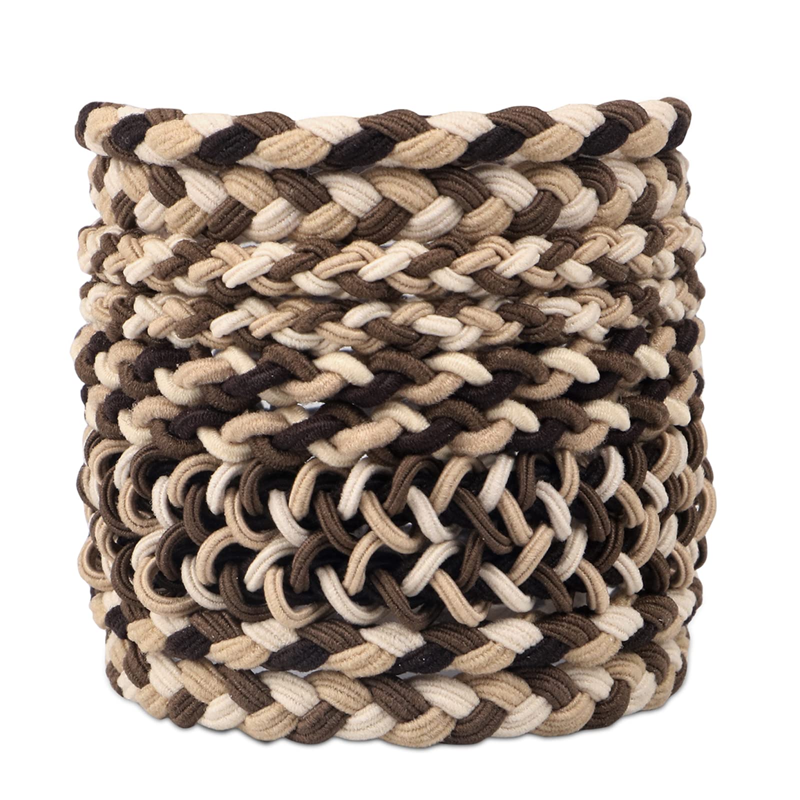 Photo 1 of 10 Pcs Boho Hair Ties Bracelets for Women Girls - Cute Gradient Ponytail Holders Elastics Hair Ties for Thick Hair,No Damage 5 Styles Hair Accessories for Thin Long Curly Hair - Brown