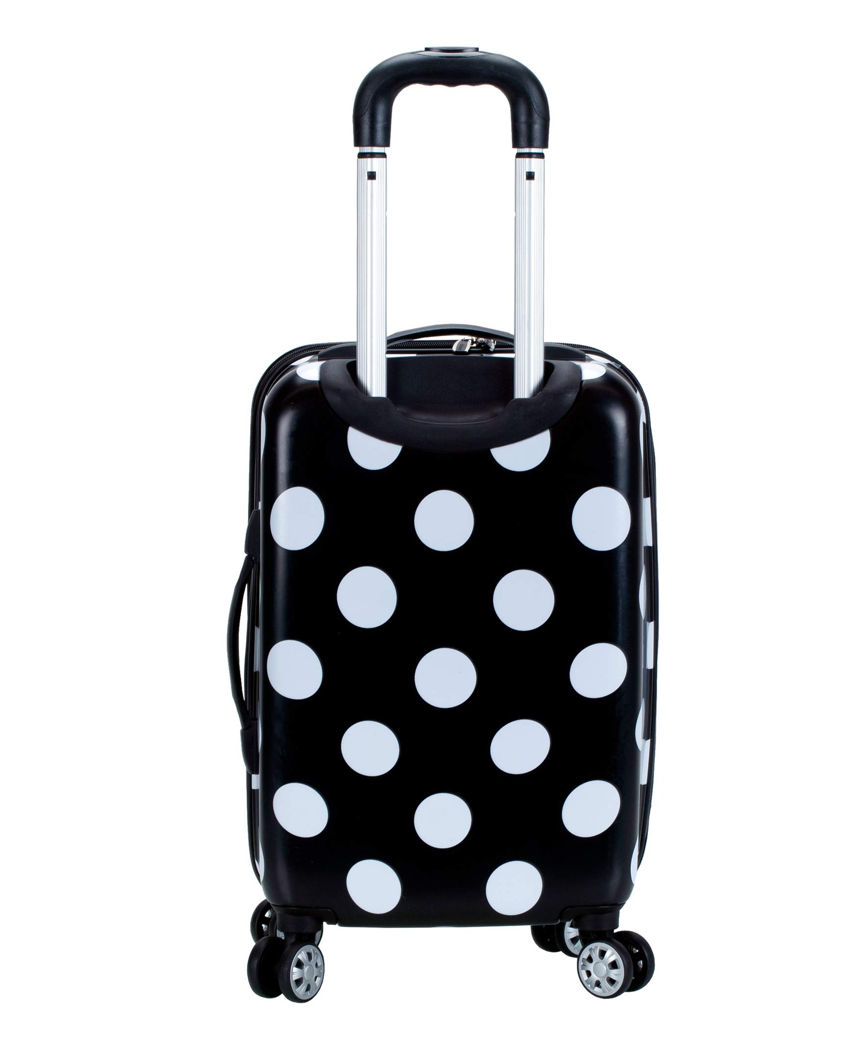 Rockland Laguna Beach Hardside Spinner Wheel Luggage, Black Dot, 3-Piece Set (22/24/28)