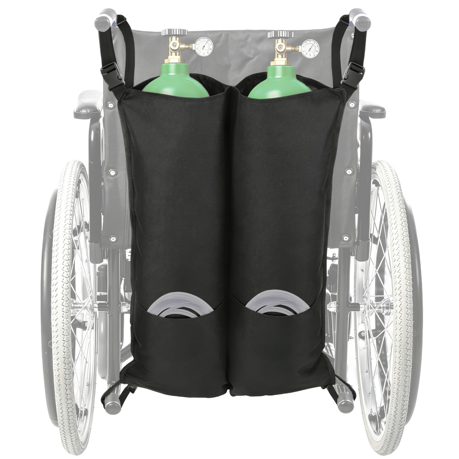 Mediss Wheelchair Oxygen Cylinder Bag - O2 Tank Carrier Backpack Holder for D and E Cylinders Bottle, Dual and Portable