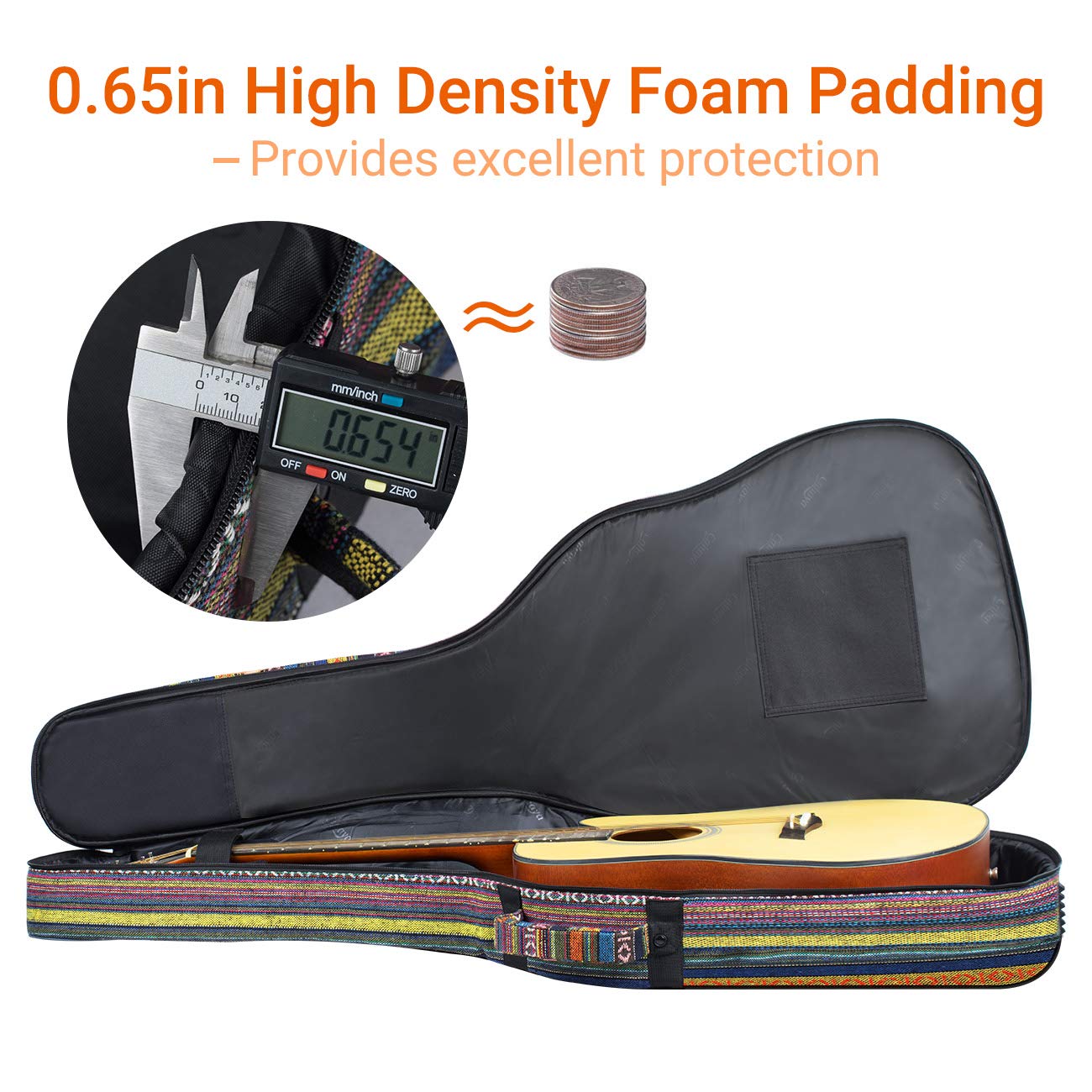 CAHAYA Acoustic Guitar Bag with Neck Cradle Bohemian Vintage Guitar