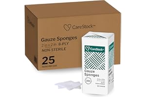 CareStock Gauze Pads 2x2 [5000 Count] – 8-Ply Woven Gauze Sponges, Non-Sterile, Soft, Lint-Free, Highly Absorbent Medical Grade Cotton for Wound Care, First Aid & Medical Use