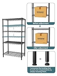 SINGAYE 4 Tier Storage Rack Wire Shelving Unit