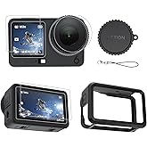 CYNOVA Osmo Action 6 Silicone Case for DJI Osmo Action 6 Accessories with Screen Protector (2 Sets), Include Silicone Lens Protector & Lanyard, Seamless, Anti-Scratch, Dustproof, Full Protection
