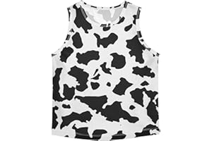 JHKKU Boys Cow Print Tank Tops Kids Sleeveless T Shirts Quick Dry Sport Workout Active 3-15 Years