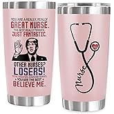 9CLEVER Pink Nurse Gifts For Women Nurse Appreciation Gift - Nurses Tumbler Stethoscope Graduation Thank You Nurses Week Gifts For Female Tumbler Cup 20 Oz