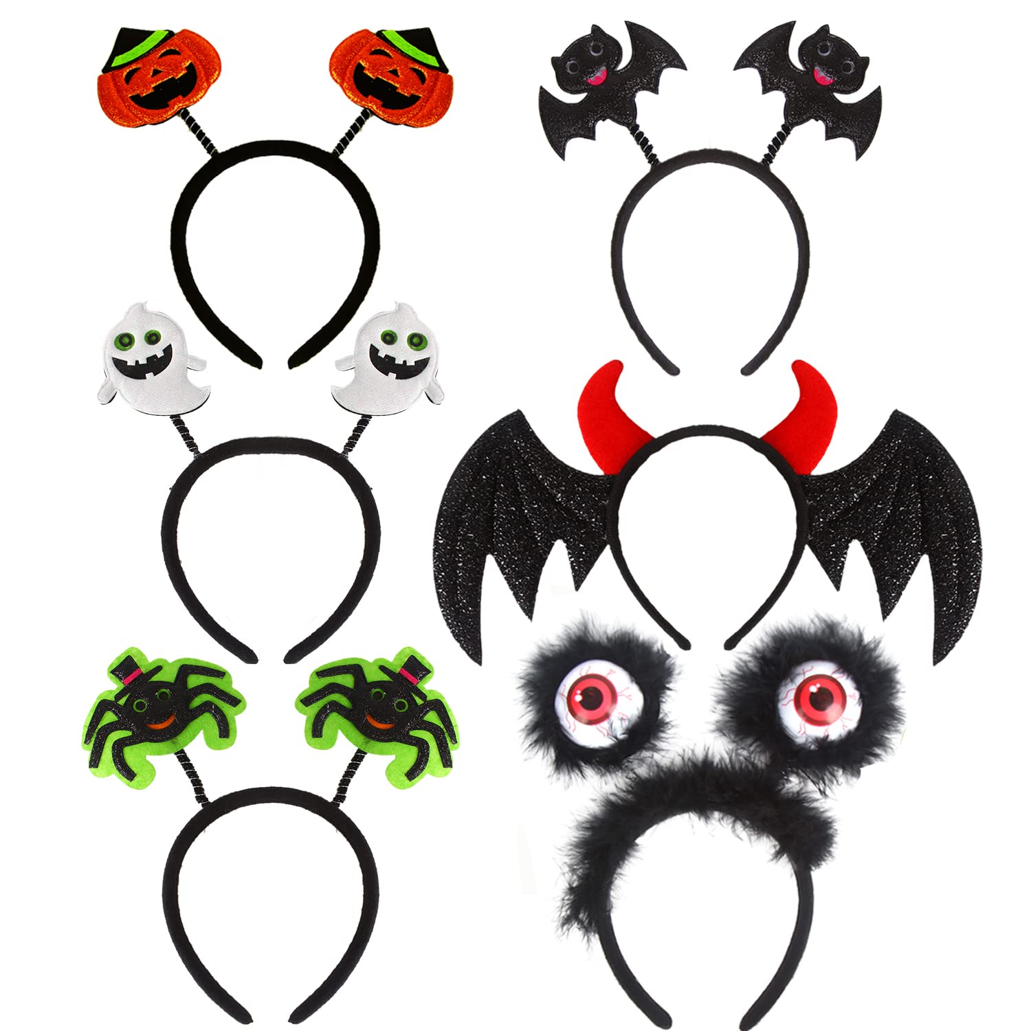 Photo 1 of **4PCS** FOIMAS Halloween Headbands,Pumpkin Spider Bat Ghost Headband for Kids Girls Boys Halloween Costume Party Decoration Supply