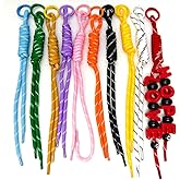 SILASLIN 20pcs Handwoven Nylon Rope Keychain with Colorful Paracord,Womem Bead Letter Bag Charm Carabiner Knot Lanyard Keyring,for Handbag Friendship Gifts