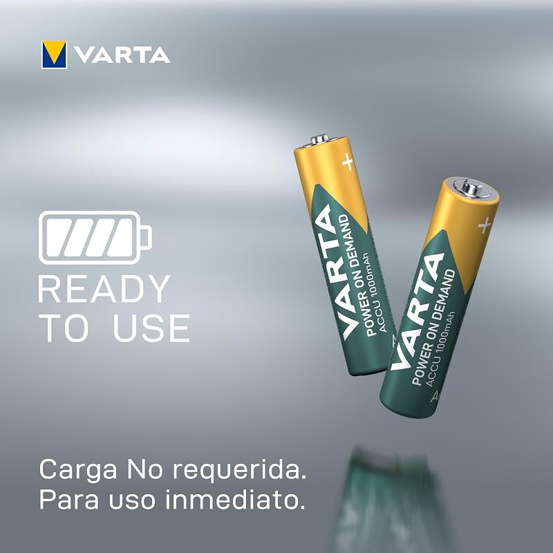 Pilas AAA, recargables, paquete de 4, Recharge Accu Power, batería recargable, 1000 mAh Ni-MH, sin efecto memoria, precargadas, listas para usar