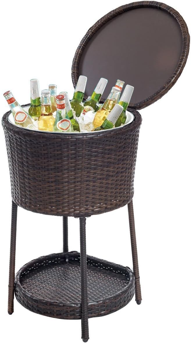 outdoor wicker beverage cooler