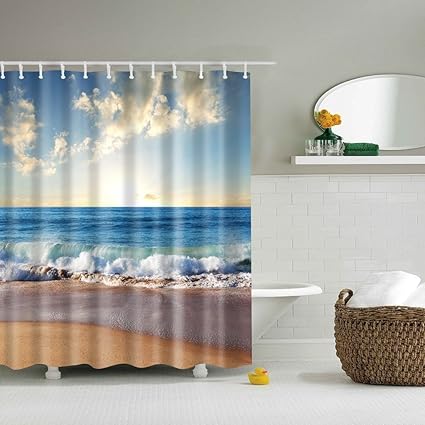 Amazon Com Doober Ocean Nautical Coastal Beach Bathroom Fabric