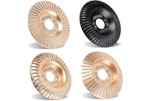 ORIXTREME 4Pcs 4 Inch HIGH Temperature Hardening Wood Carving Disc Grinding Wheel Set Wood Shaping Wheel Wood Grinding Shaping Disc for Angle Grinder with 7/8" -5/8" Arbor