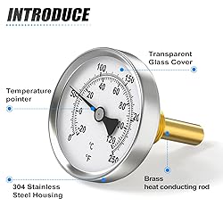 MEANLIN MEASURE 1/2" NPT Bimetal Thermometer for