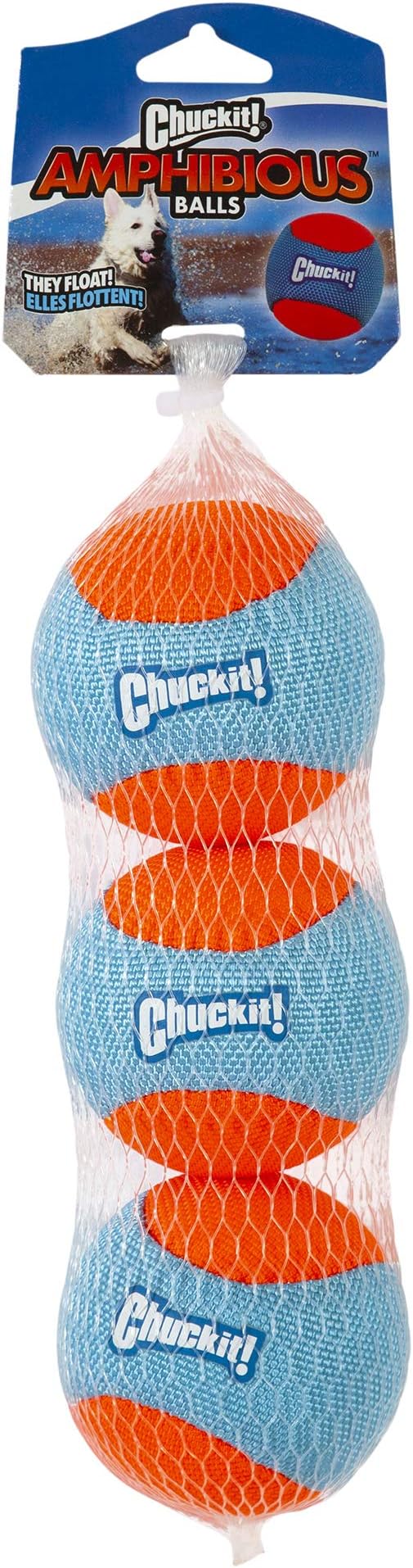 Chuckit! Amphibious Balls 6 cm, 3 Pack – Floating Dog Fetch Toys