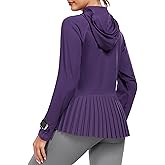 Little Donkey Andy Women's Golf Hoodie Jacket with Pleated Tennis Skirt Hem Full Zip Sun Protection Running Athletic Jackets