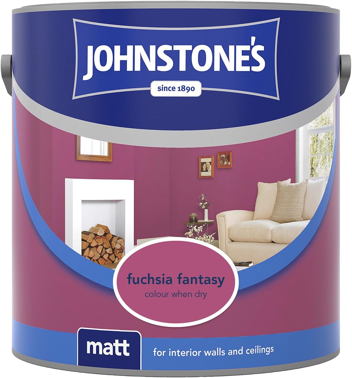 Johnstone's 308442 2.5 Litre Matt Emulsion Paint Fuchsia Fantasy