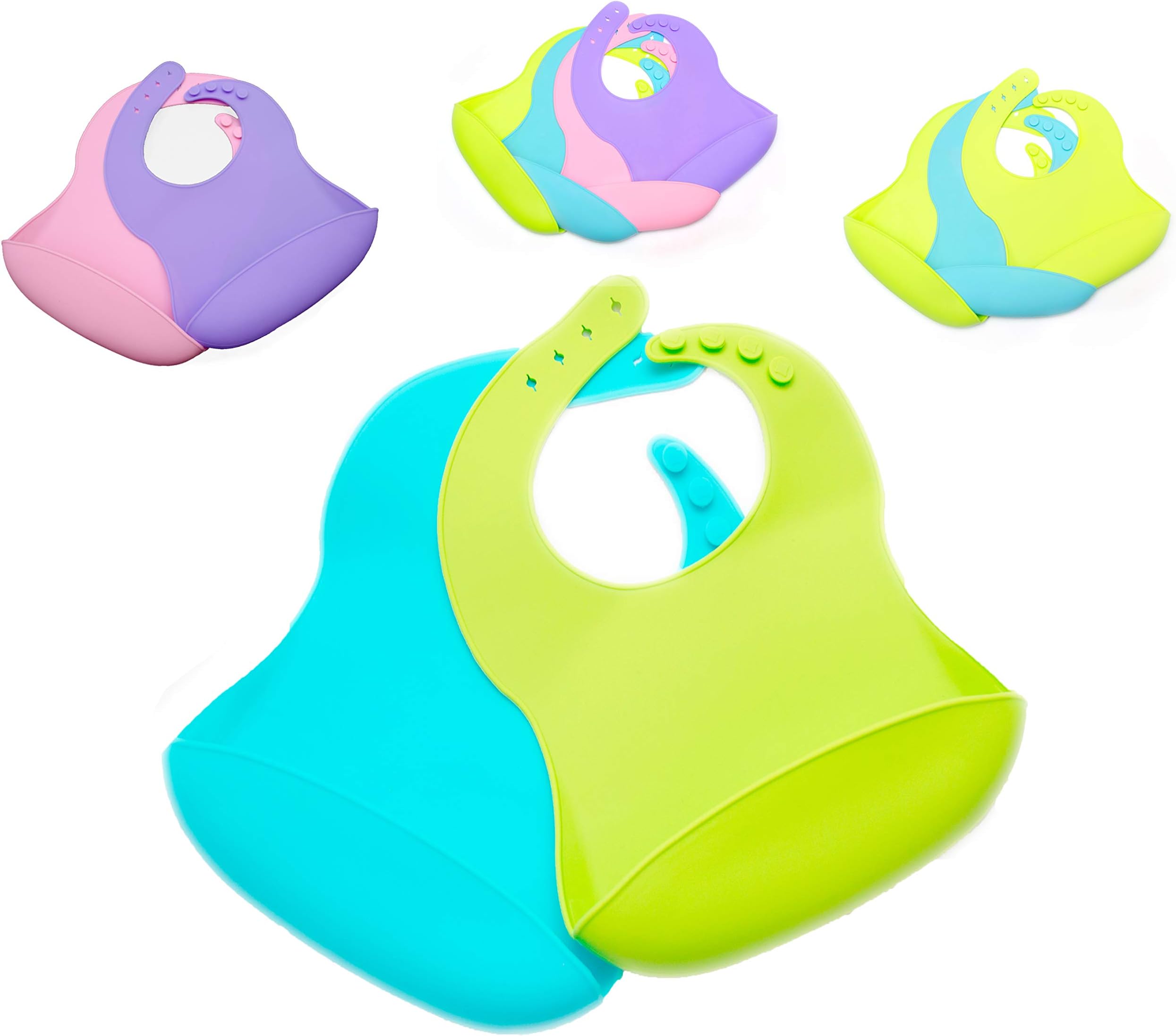 Silicone Baby Bib, BPA Free, Easy Clean up