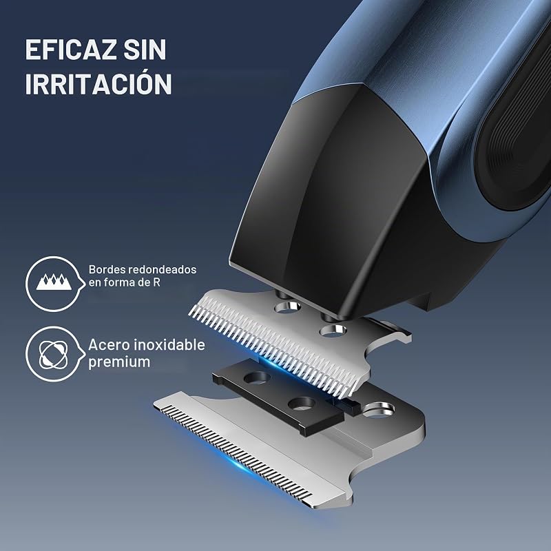 Afeitadora eléctrica 3 en 1 para hombre, kit de recortadora de viaje para hombres, recortadora de barba y cabello, recortadora de nariz y orejas (Azul Marino Metálico)