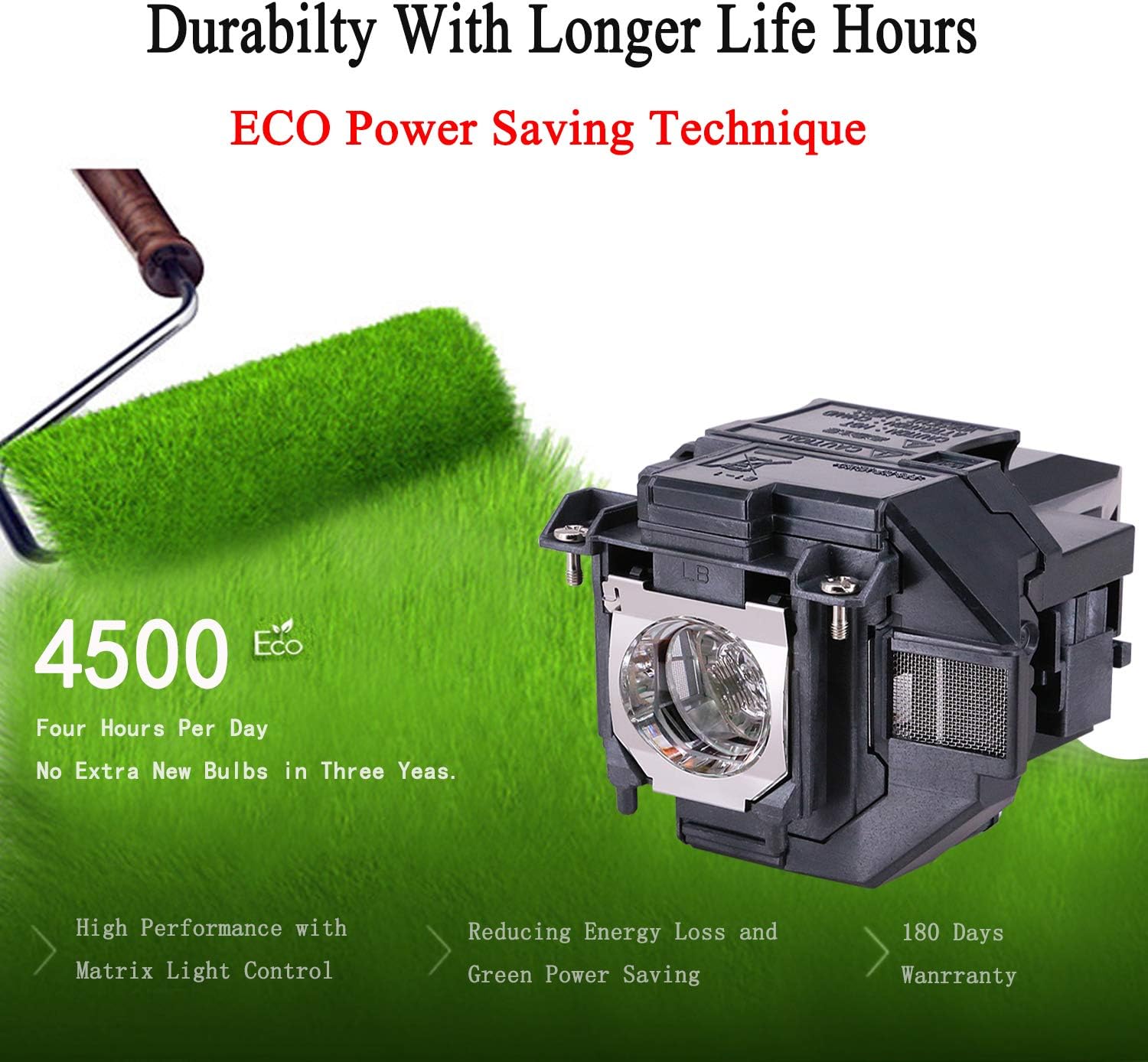 EWO'S Replacement Projector Lamp for ELPLP96 Epson Powerlite Home Cinema 2100 2150 1060 660 760hd VS250 VS350 VS355 EX9210 EX9220 EX3260 EX5260 EX7260 X39 W39 S39 109W V13H010L96 Lamp Bulb Replacement: Office Products
