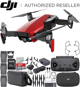 dji mavic air red aerial camera drone bundle