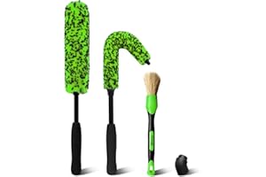 YeewayVeh 3PCS Wheel Cleaning Kit, Bendable Wheel Rim Cleaner Brush and Detailing Brush, Car Wheel Cleaning Tire Brush for Tr