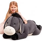IKASA 33" Giant Donkey Stuffed Animal, Super Soft, Zipper-Free Plush | Extra Plump Full Body Filling, Child-Safe One-Piece Design, Cute Hugging Pillow Gift for Kids, Girls &amp; Adults
