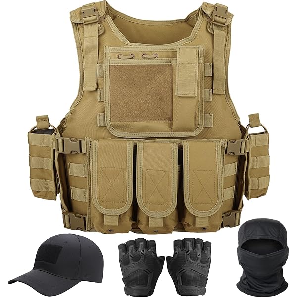 Toyfun Gilet tactique pour enfants - Style armée/militaire/police - Motif camouflage - Réglable et multicolore, Python noir, Petit