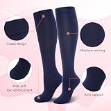 LEOSTEP Compression Socks 6 Pairs 20-30 mmHg for Men Women Solid S M view 3
