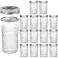 VERONES Mason Jars 8 OZ, 8 OZ Canning Jars Jelly Jars With Regular Lids, Ideal for Jam, Honey, Wedding Favors, Shower Favors, 15 PACK