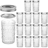 VERONES Mason Jars 8 OZ, 8 OZ Canning Jars Jelly Jars With Regular Lids, Ideal for Jam, Honey, Wedding Favors, Shower Favors,