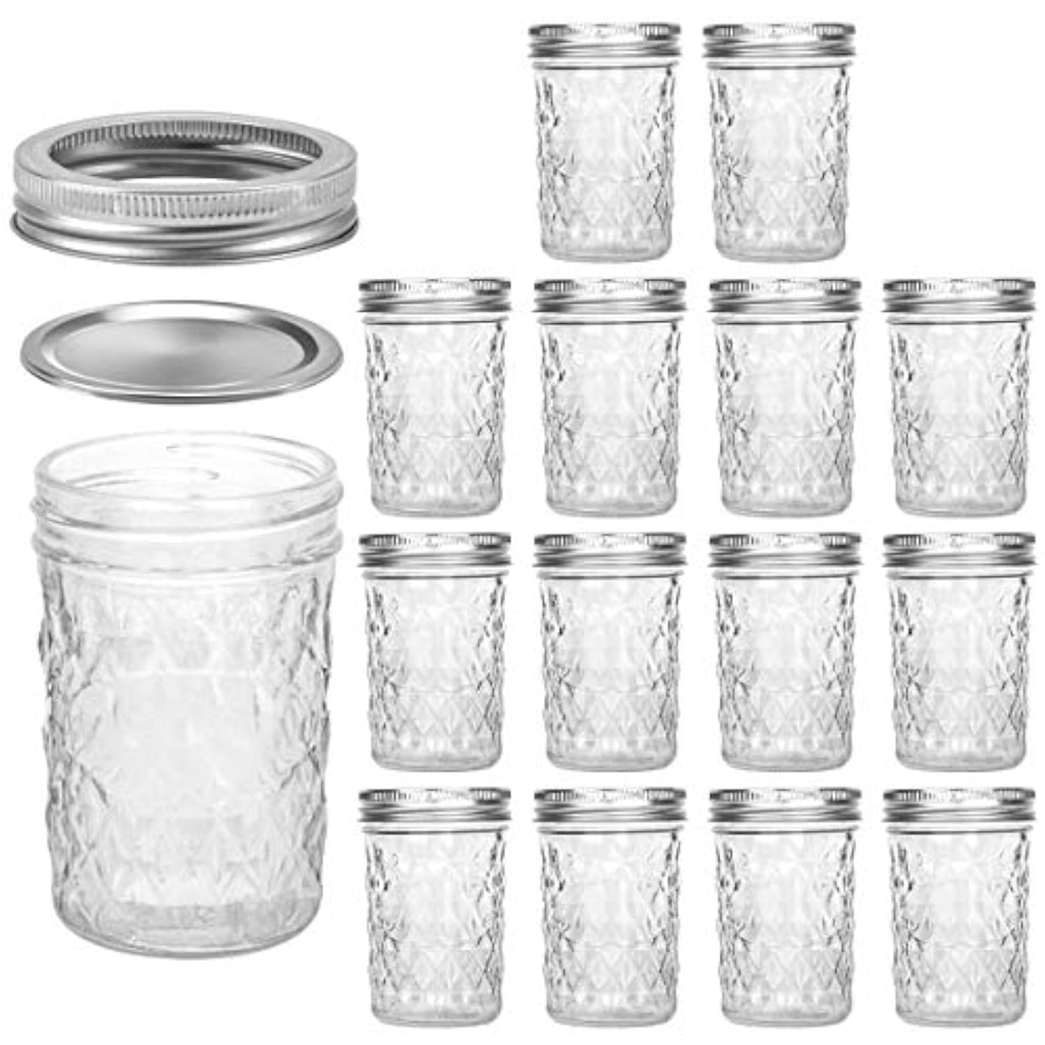 Photo 1 of VERONES Mason Jars 8 OZ, 8 OZ Canning Jars Jelly Jars With Regular Lids, Ideal for Jam, Honey, Wedding Favors, Shower Favors, 15 PACK