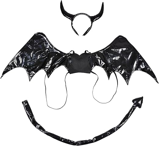 Amazon 8mm デビル 悪魔の羽 しっぽ ツノ 3点セット ハロウィン 小物 雑貨 衣装 ブラック コスプレ 仮装 通販