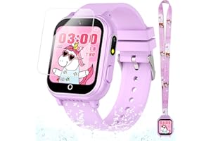 SEDZOFAN Waterproof Smart Watch for Kids Gift for Girls Age 5-12 with 32 Games, Dual Camera, Habit Tracking, Music Player, Video, Alarm Clock, HD Touchscreen Kids Smart Watch Birthday Toys for 6 7 8 9 Year Old