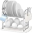 Amazon.com - Simple Houseware 2-Tier Dish Rack with Drainboard, Chrome